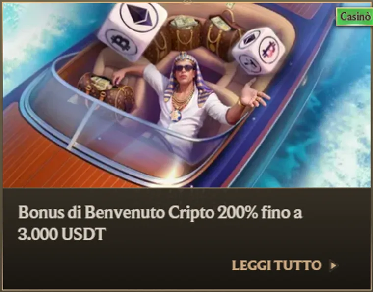 Bonus di benvenuto cripto 200pct fino a 3000 usdt
